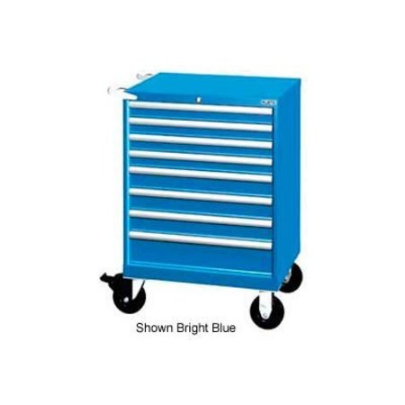 LISTA INTERNATIONAL Lista 28-1/4"W Mobile Cabinet, 8 Drawers, 90 Compart - Classic Blue, Keyed Alike XSST0750-0801MCBKA